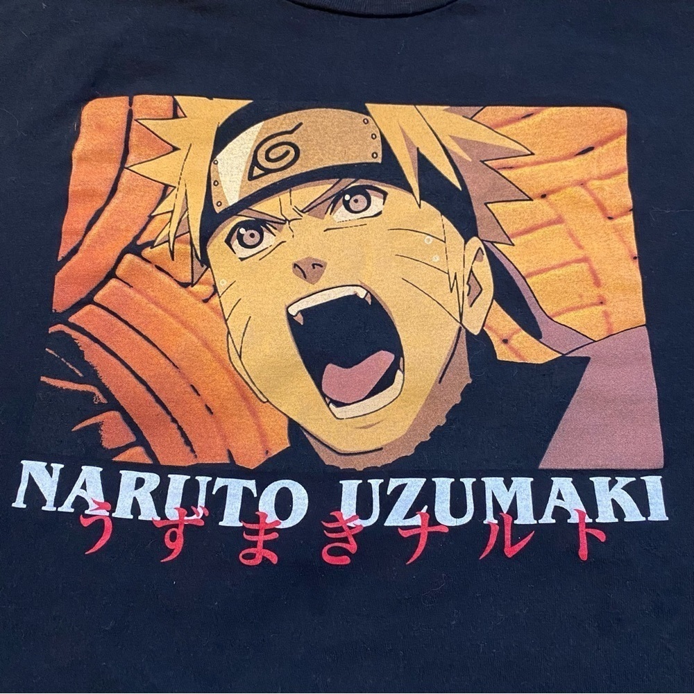 Naruto Uzumaki Mens Shippuden Collection T-Shirt Anime Retro Black XL